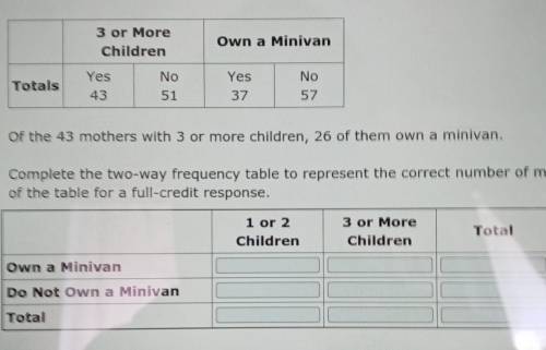 A group of mothers answered yes or no to the survey questions below.

Do you have 3 or more childr