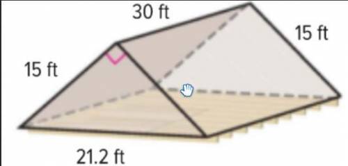 The attic is a triangular prism. Insulation will be placed inside all walls, not including the floo