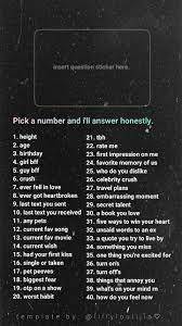 Pick a number and ill answer truthfually