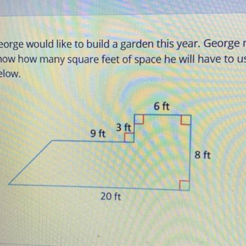 Calculate the area and how many square feet of space they will have. pls show work