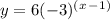 y=6(-3)^(^x^-^1^)