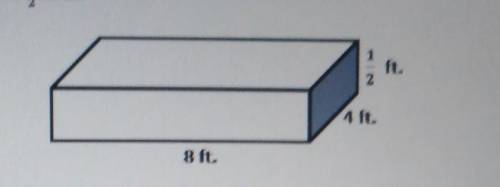 A right rectangular prism has edges of 8 feet, 4 feet, and foot. ft. NI 4 ft. 8 ft. How many cubes
