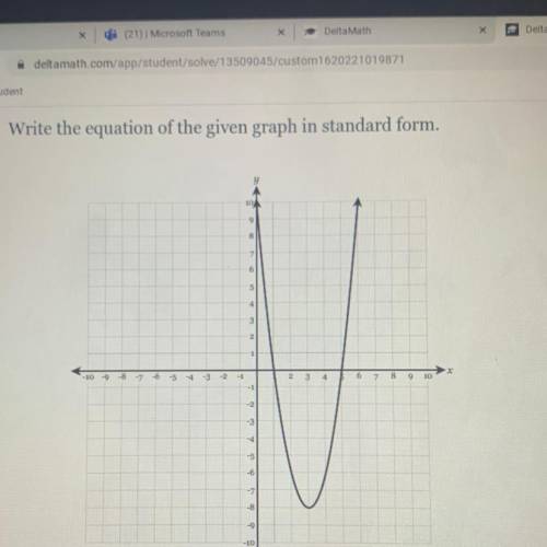 Write the equation of the given graph in standard form F(x)=?