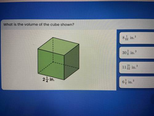 What is the volume of the cube shown???