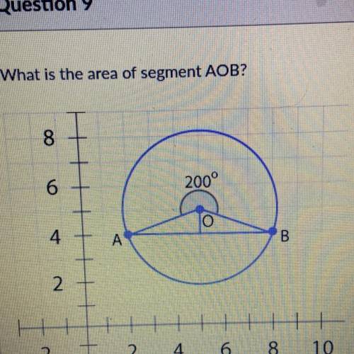 What is the area segment aob