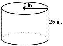 How much paper will be needed to cover the cylinder shown?

A. 113.04 in2
B. 942 in2
C. 1,055.04 i
