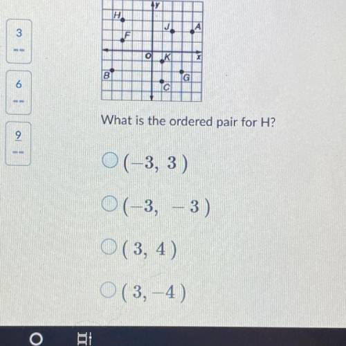 What is the ordered pair for H?