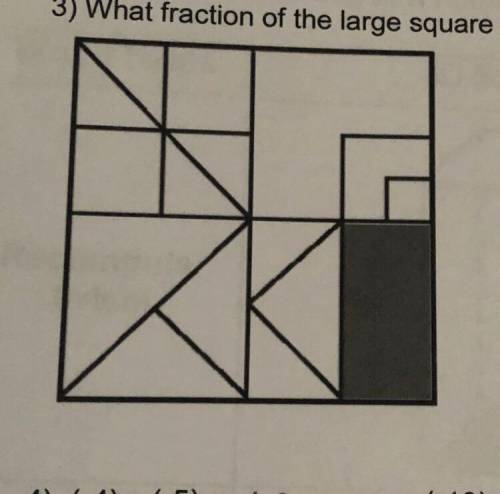 What fraction of the large square is shaded? Show your work