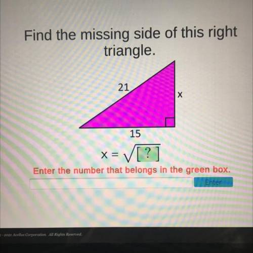 Find the missing side of this triangle 
PLEASE HELP!