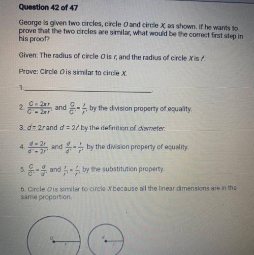 ￼Please Help Me only if you actually know the answer!!!

A.C= pie r and C’= pie r’ by the definiti