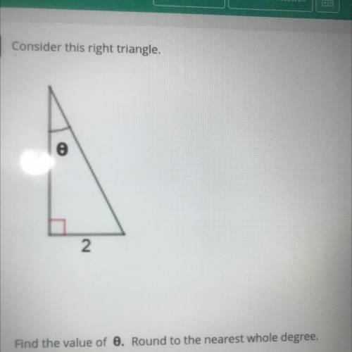 Find the valué of 0 round the nearest whole degree