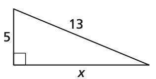 Find the value of x. Tell whether the side lengths form a Pythagorean triple.