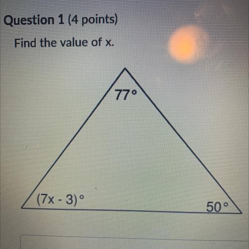 Find the value of X for the triangle.