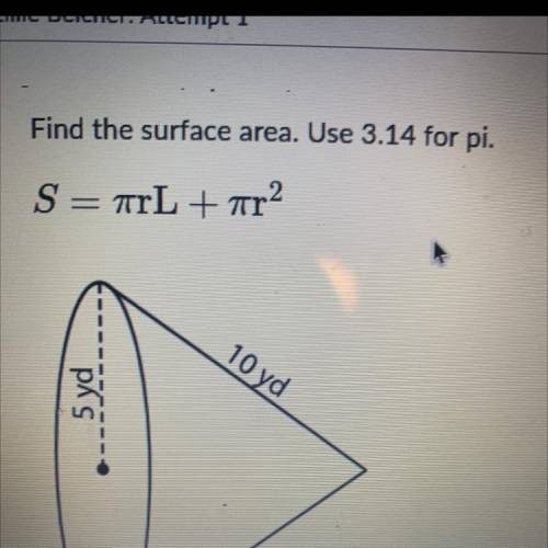 Find the surface area. Use 3.14 for pi