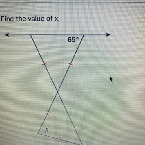 Find the value of x of the figure