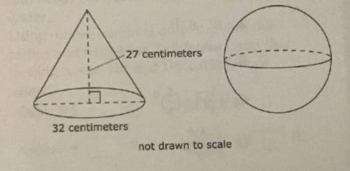 4. 8.G.3.9 
This cone and sphere have equal volumes. 
What is the radius of the sphere?