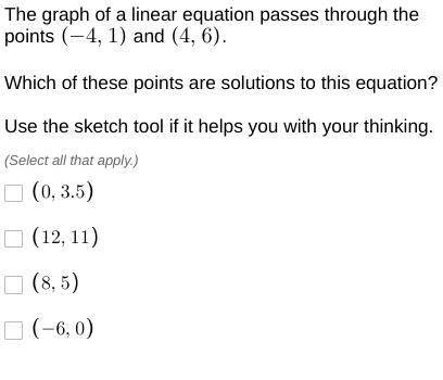 The graph of a linear equation passes through the points (-4,1) and (4,6) 
HELP!