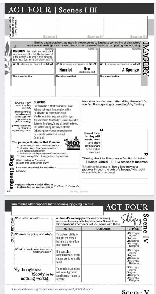 All strange links or nonsense words will be reportedhelp me! it's a Hamlet student workbook​
