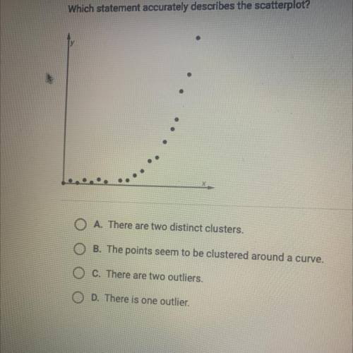 I need help please giving brainlest which statement accurately describes the scatter plot