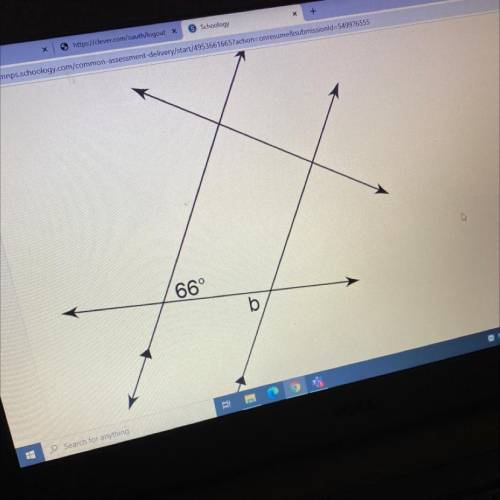 Find the measure of angle b.

What is the Answers? 
A.87
B.66
C.24
D.156
Can you help me, I would
