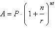 Which of the following is an equation that best describes compound interest?