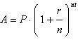 Which of the following is an equation that best describes compound interest?