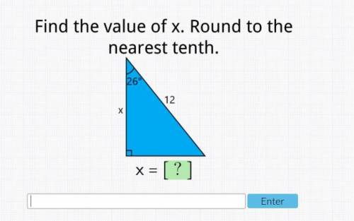 Find the value of x. Round to the nearest tenth.