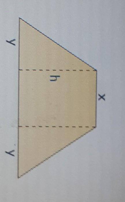 If x = 4 units, y = 5 units, and h = 6 units, find the area of the trapezoid shown above using deco