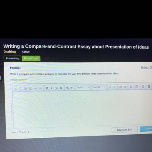 Writing a Compare-and-Contrast Essay about Presentation of Ideas

Drafting
Active
Pre-Writing
Roug