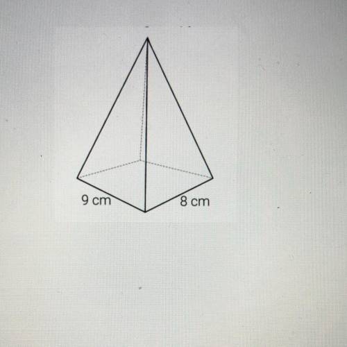 A rectangular pyramid has a height of 15 cm. What is the volume of the rectangular pyramid in cubic
