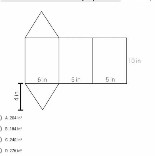 What is the total surface area of the triangular prism below?