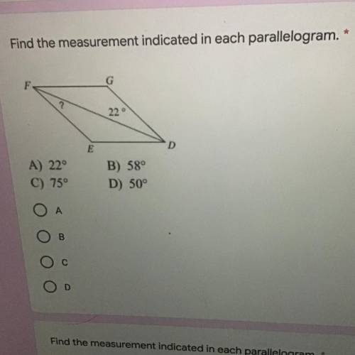 Find the measurement indicated in each parallelogram.*
No links!!!