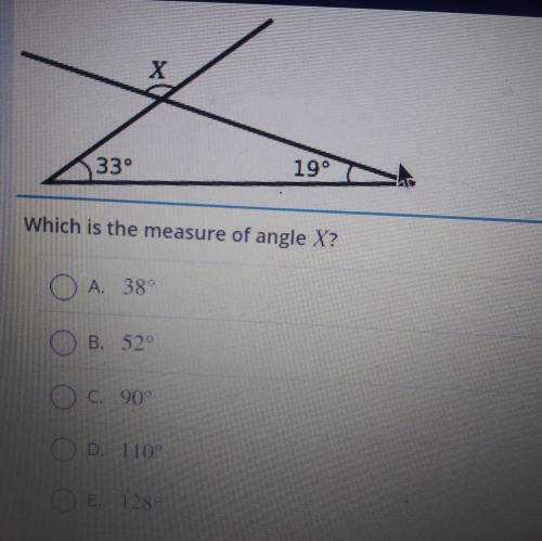 Study the figure what is the measure of angle x?​