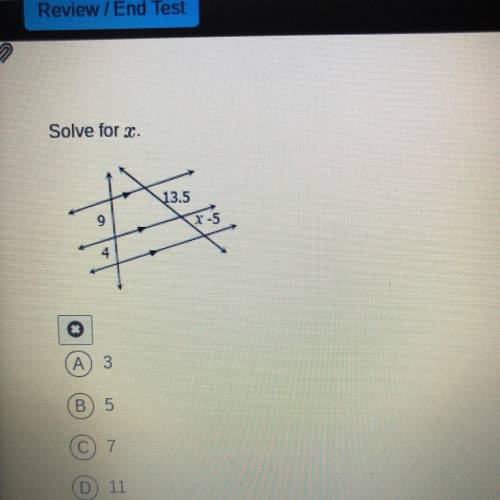 Solve for x. X-5 . Select answer