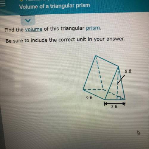 Find the volume of this triangular prism. no links!!