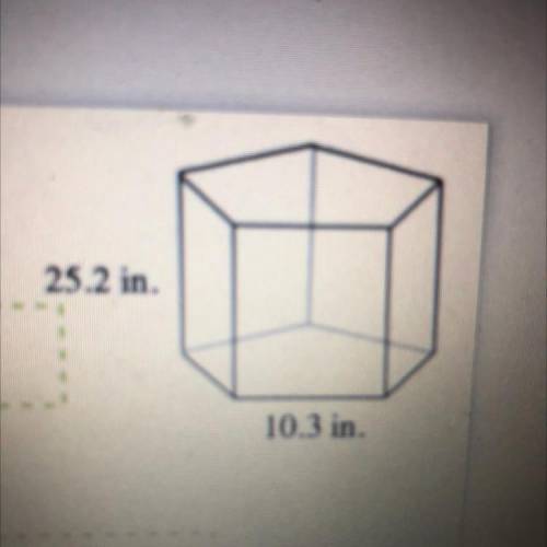 The area of the base of the prism at the right is 96.33 square inches

a. What is the surface area