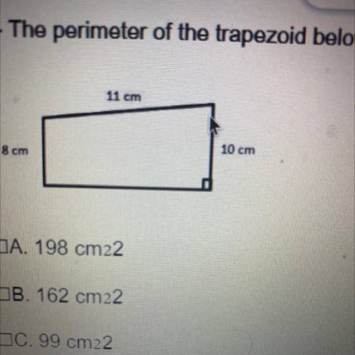 5- The perimeter of the trapezoid below is 38. What is its area?