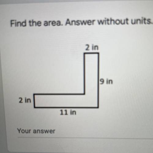 Find the area. Answer without units (picture)