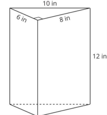 What is the volume of the prism in cubic inches ? what is the surface area in square inches ?