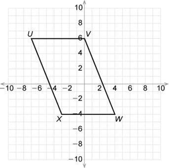 Is quadrilateral UVWX a parallelogram? Why or why not?

A) 
There isn't enough information.
B) 
Ye