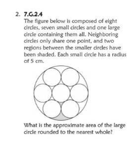 2. The figure below is composed of eight circles, seven small circles and one large circle containi