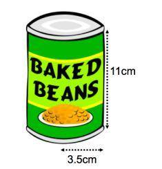 Calculate the volume of this can of baked beans:

Choices:
120.95cm3 
38.5cm3
77cm3
423.32cm3