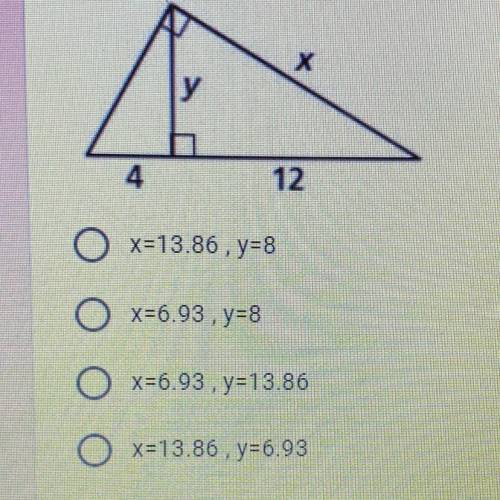 Solve for “x” and “y”. Thank you!