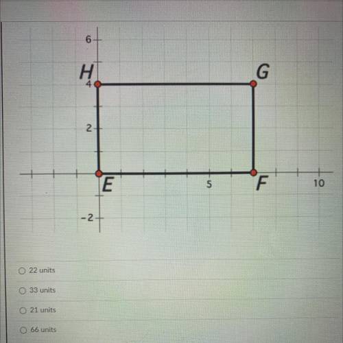 What is the perimeter of rectangle e f g h￼