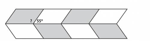 What is the unknown angle measure in this pattern?