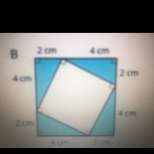 Find the area of the shaded regions of each figure.Explain or show your reasoning