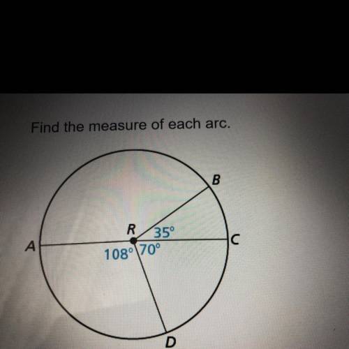 The measure of arc AD is ___?