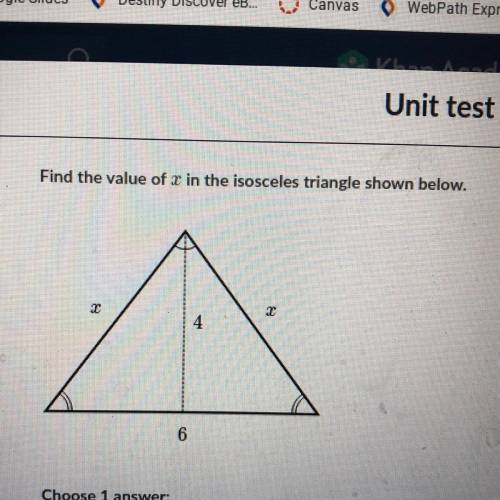 Find the value of 2 in the isosceles triangle shown below.
22
6