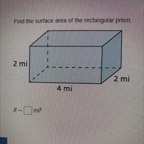 Find the surface area of rectangular prism.
s=