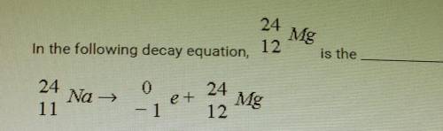 In the following decay equation, 12 | is the 24 Na. 11 24 Mg 12​